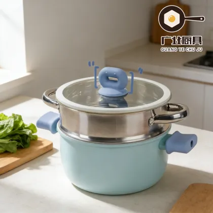 Blue Bean Treasure Double-layer Steaming Soup Pot