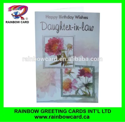 Silver foil relative birthday greeting card for daughter-in-law