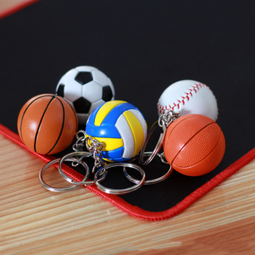 Sport-Themed Keychains and Gifts: 3D Basketball, Volleyball, Keyring for Players & Car Brand Football Key Ring