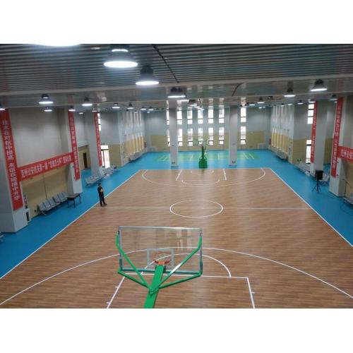 Suelo deportivo de aspecto de madera que lamina el suelo de vinilo de pvc para cancha de baloncesto interior