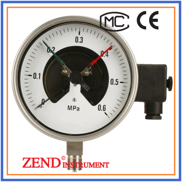 Electric contact pressure gauge diameter 100mm unit Mbar unit psi low price but good quality