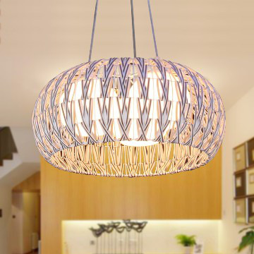 lâmpada de pendente de sala de jantar de ferro branco com 3 luzes