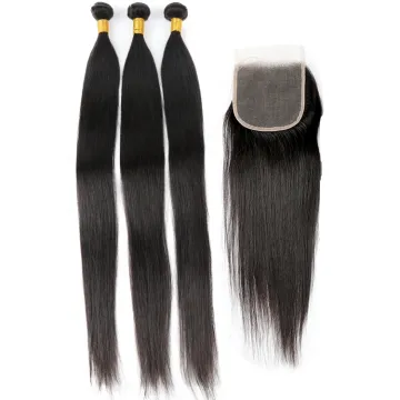 Cuticle aligned human hair bundles with closures and frontals unprocessed remy virgin human hair weaves