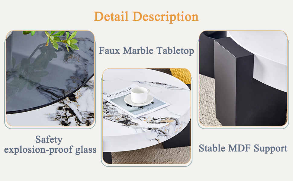 round coffee table with glass top
