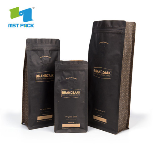 Resealable Stand Up Paper Coffee Bags With Zipper