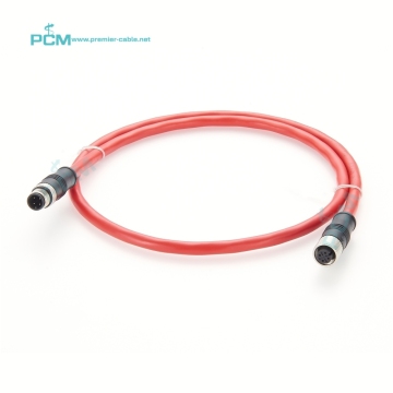 Industrial Ethernet CC-Link M12 Connector: 4 Position Male to Female A-Coding Sensor Extension Cable (1m)