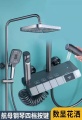 Torneira de banho de água termostática com teclas de piano com luzes Conjunto de misturador de chuveiro