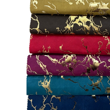 Crack Pattern Gold Velvet Textile