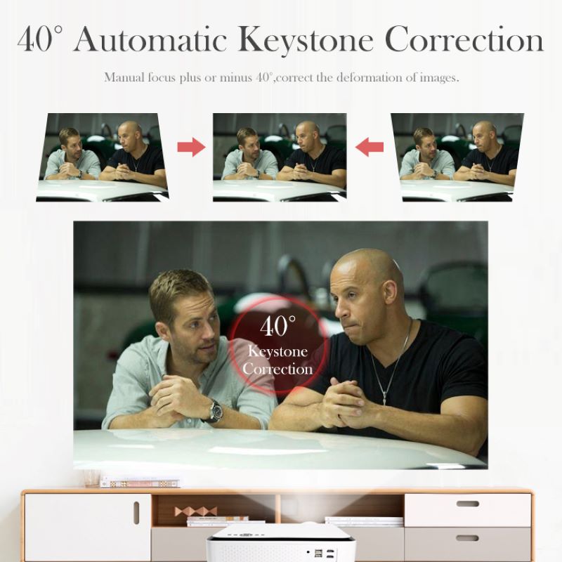 Support 4D keystone correction DLP home projector