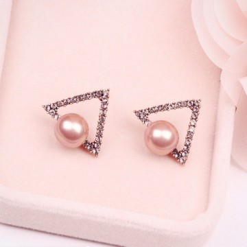 Fake Pink Pearl Earrings Stud