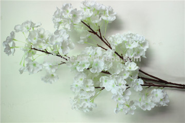 1.1m long decorative home decor artificial indoor fake 6 branches leaves white silk cherry blossom trees EYHZ05 04G02