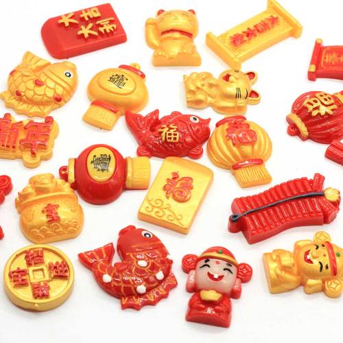 Chinese Style Red Lantern Flatback Resin Cabochon 100pcs For Handmade Craft Decor Beads New Year Ornaments