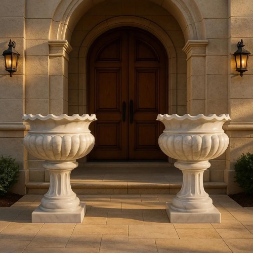 Luxury Marble Flowerpot – Classical Entryway Vase