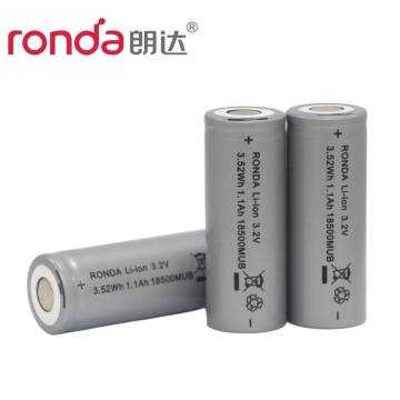 IFR18500-1100MAH 3.2V 원통형 LIFEPO4 배터리