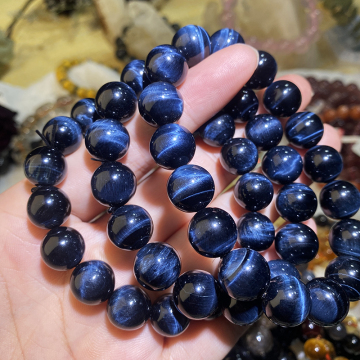 Blue Tiger Eye Crystal Beads Gemstone Bracelet for Jewelry Making