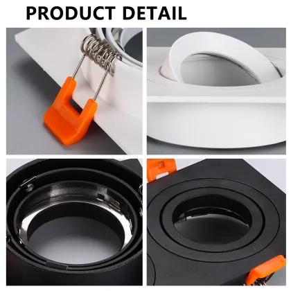 ERDU Black Ultra Slim Double Head MR16 Trimless Downlight Spotlight