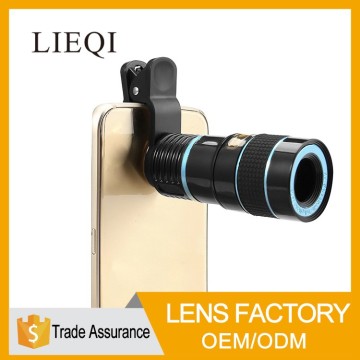 Universal clip top optical zoom telescope for mobile phone camera lens
