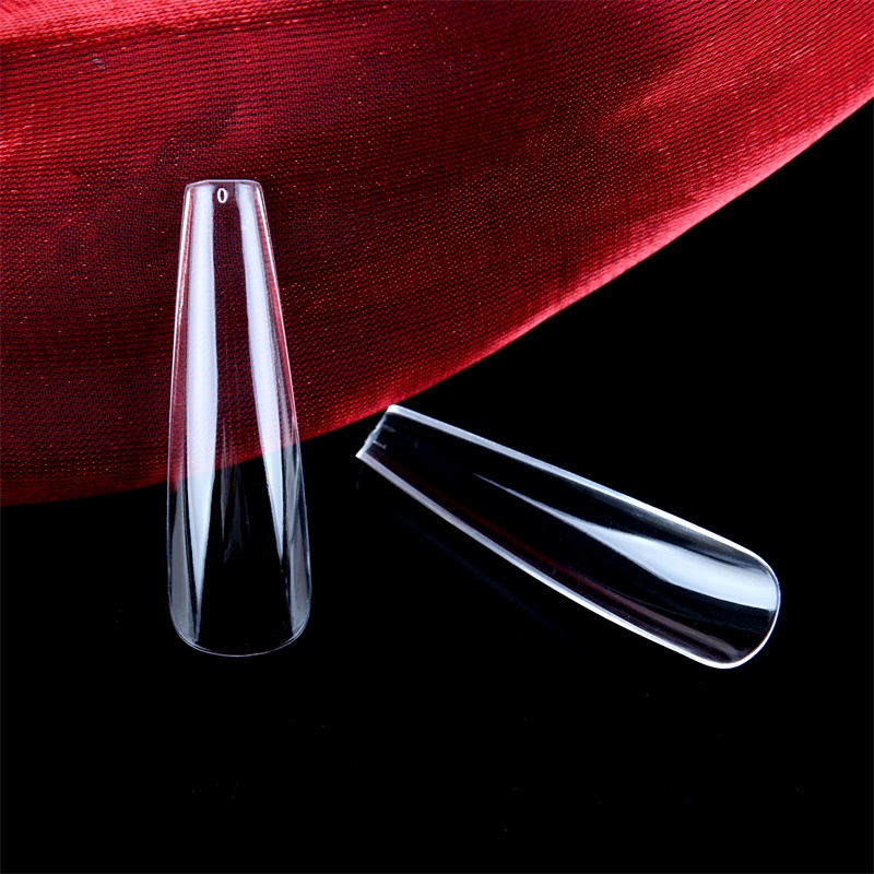 XX Long Coffin Full Cover Gel Nail Tips Artificial Strong Soft French Press on Fingernail 240pcs