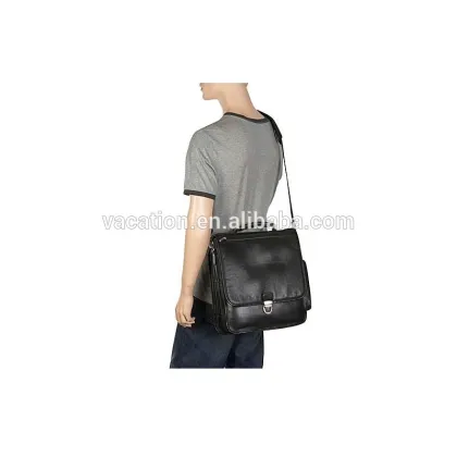 Genuine leather shoulder business laptop bag
