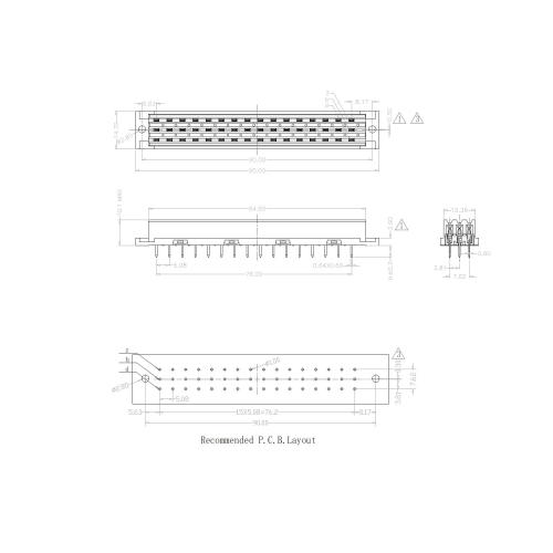 DIN41612 Vertical Female F Type High Power 48p