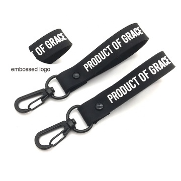 Rubber Keychain Brand Name Soft Silicone Wristband Keychain