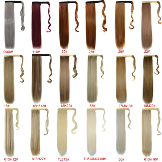 20 inch  Comfortable Long Straight Cheap Instant Clip In Wrap Around Ponytail Extension Hair pieces Synthetic Hair Ponytails