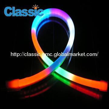 3.9-6.2w su geçirmez renkli 12-240v RGB esnek turuncu LED Neon