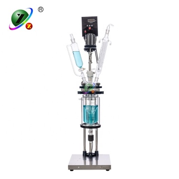 HEB-1L Small Size 1L Jacketed Glass Reactor for Oil Distillation