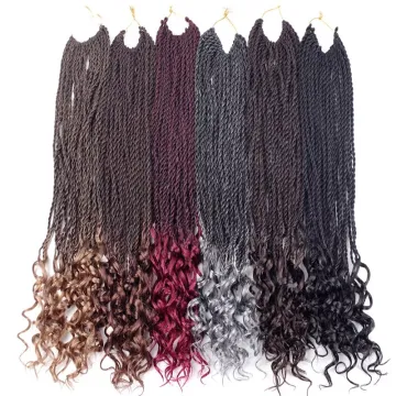 Wholesale Price Senegalese Crochet Twist Braids Hair Synthetic Crochet Braids Color Ombre Senegal Braiding Hair