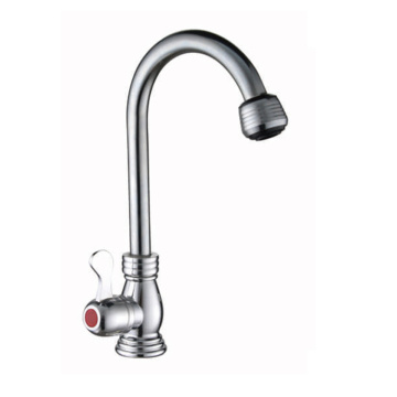 Chrome Single Handle Flexible Spout Kitchen Faucet