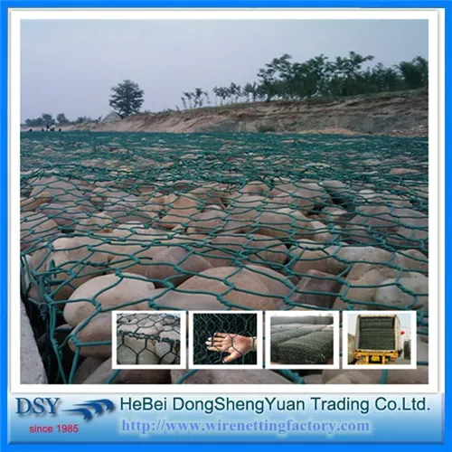 galvanized hexagonal gabion baskets 60x80mm 2.2mm