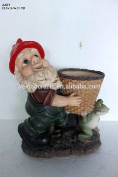 resin garden gnomes pot plants