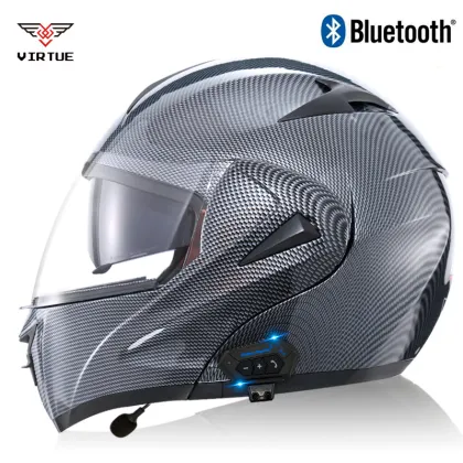 VIRTUE Electric Motorcycle Bluetooth Helmet: Men's Open-Face & Full-Face Running Safety Gear