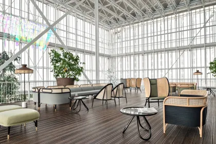 Modern Luxury Hotel Furniture: Rattan Sofa Sets for Commercial Interiors
