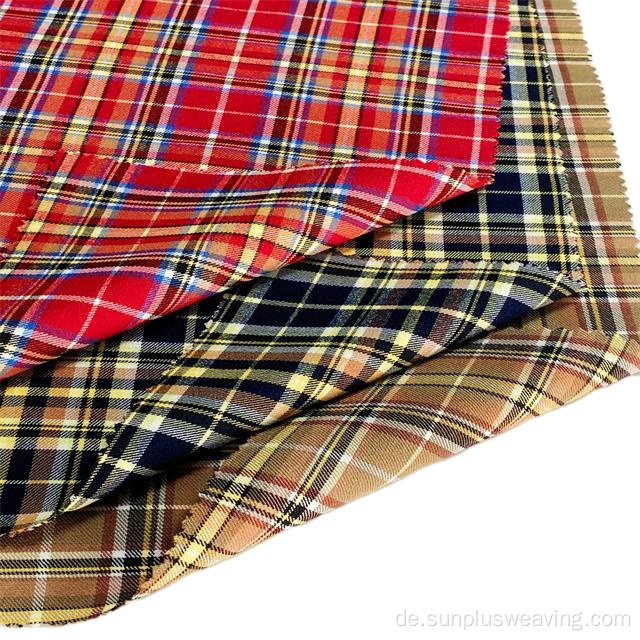 Scotch Tartan Dying Warp Stretch Damenhose