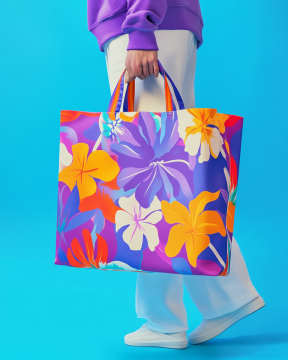 Custom Woven Waterproof Small Handle Reusable Tote Bags