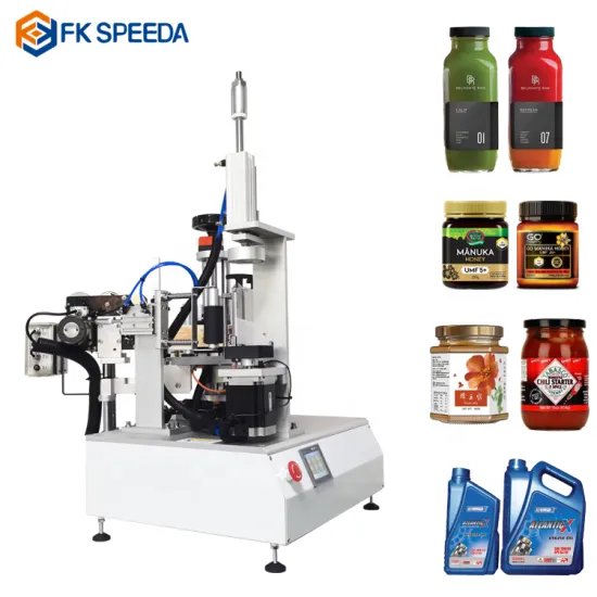 FK616 Semi-Automatic Labelling Machine for Round, Square Cans, Bottles, Jars, and Tubes