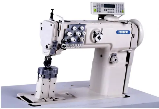 Double Needle Post Bed Sofa Sewing Machine with Auto Trimmer