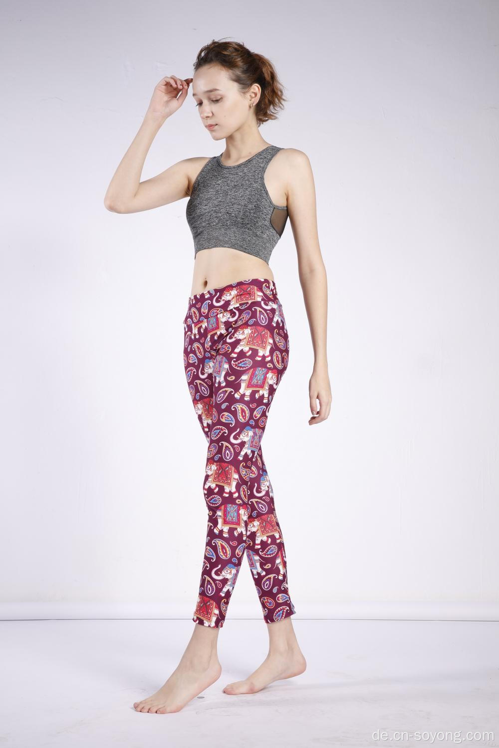 Ladies Lucky Bedruckte Leggings mit hoher Taille und hoher Elastik