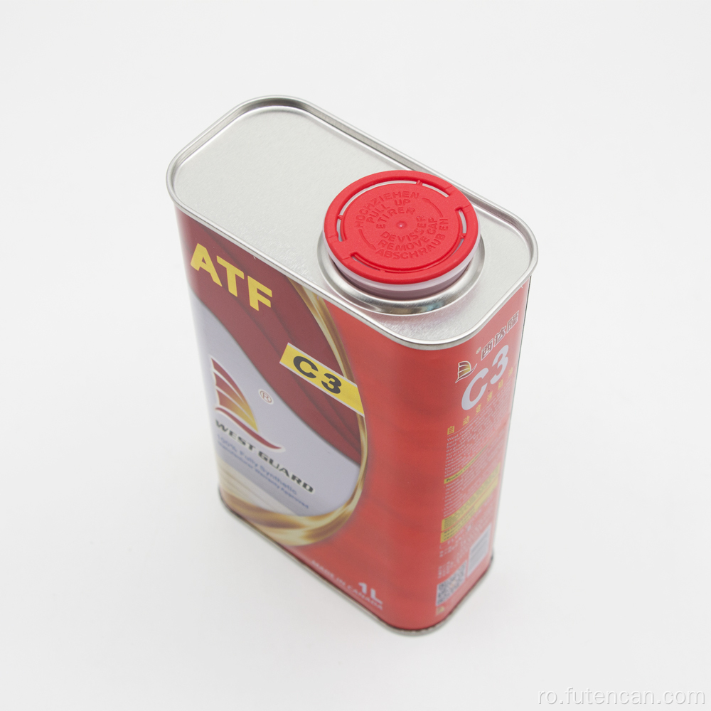 Cutie de tablă dreptunghiulară cu capac din plastic