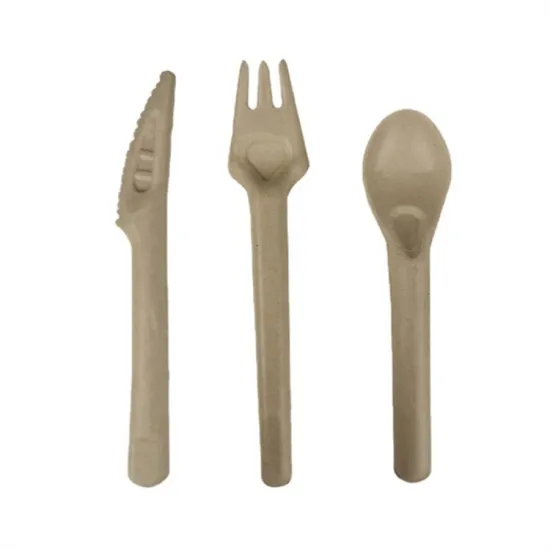 Biodegradable Bagasse Pulp Paper Knife Fork Spoon Cutlery
