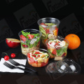 Salada de plástico descartável tigela de animais de estimação para salada
