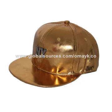 Shiny Leather Snapback Hat for Basketball