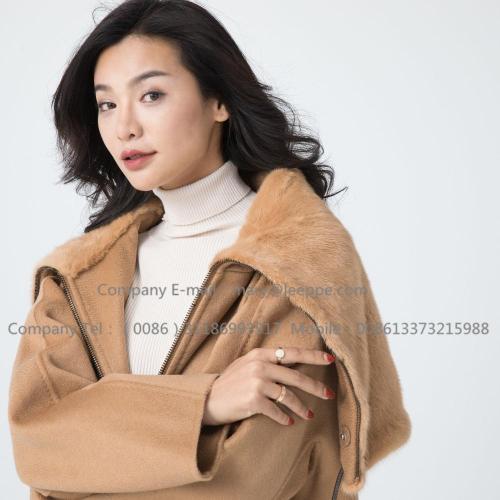 Cashmere Coat With Mink Fur For Lady
