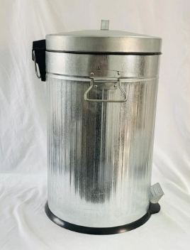 primary color galvanized trash can