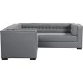 Upholstered Tufted Shelter Arm Design L-Shape Leather Sofa