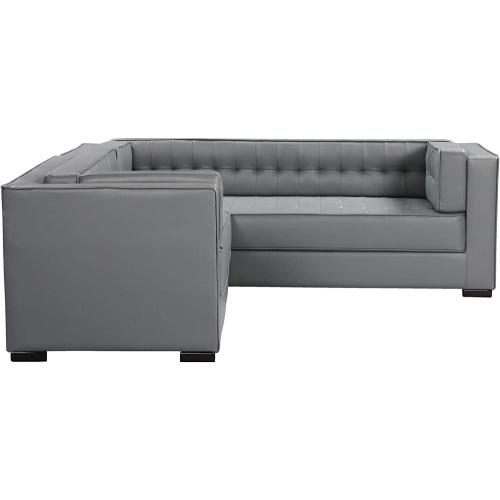 Tufted Shelter Arm Design Leather Sofa Upholstered Tufted Shelter Arm Design L-Shape Leather Sofa Supplier