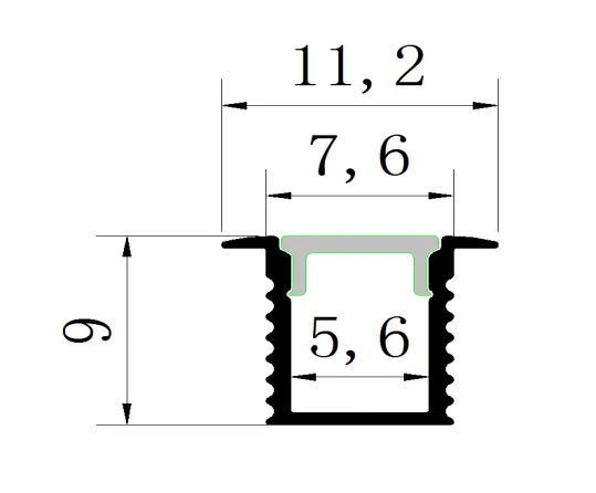 Aluminum Profile for LED Strip Surface Installation