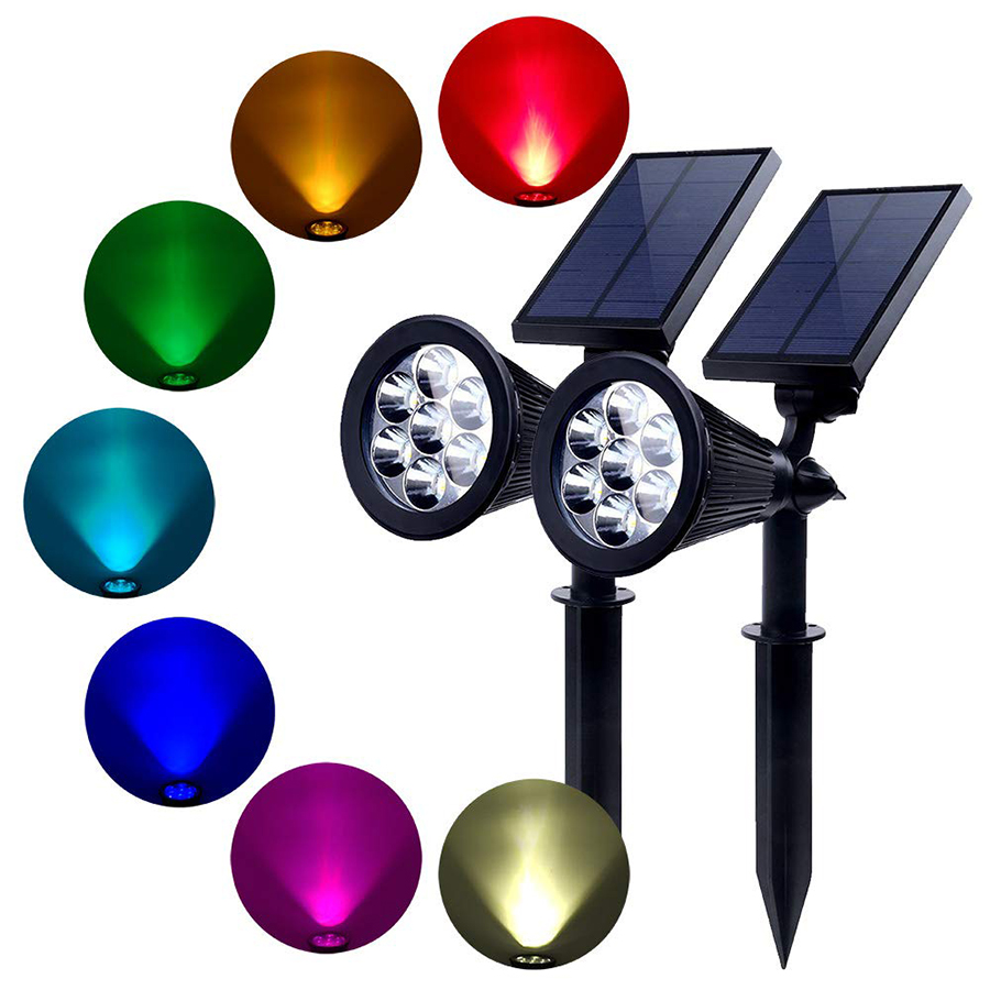 Solar Spotlights IP65 Waterproof Outdoor Solar Lights Landscape Garden Wall Lights Auto-on /off for Yard Patio Garden Deck