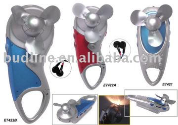 carabiner with fan